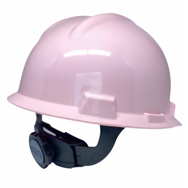 Imagem de Capacete de Segurança Msa Feminino Com Catraca Rosa Claro Confortavel e Delicado Proteção EPI