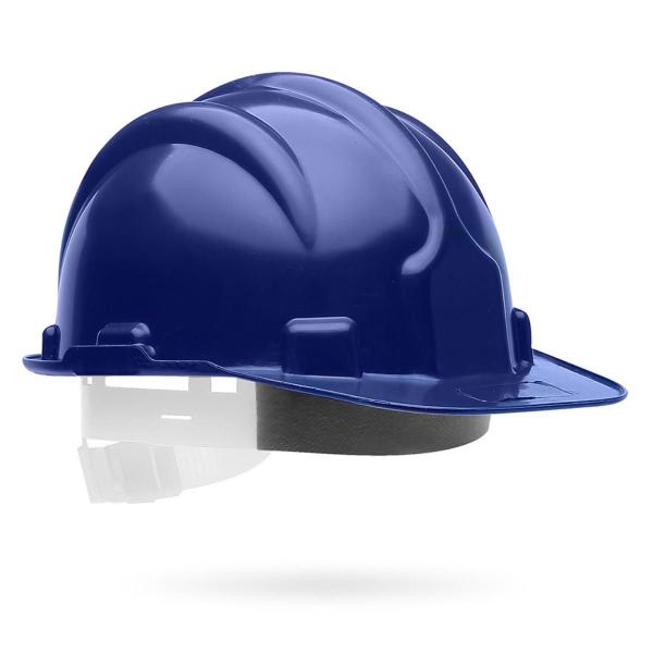 Imagem de Capacete De Segurança Para Obras Epi Com Carneira Plastcor Construção Civil - Azul
