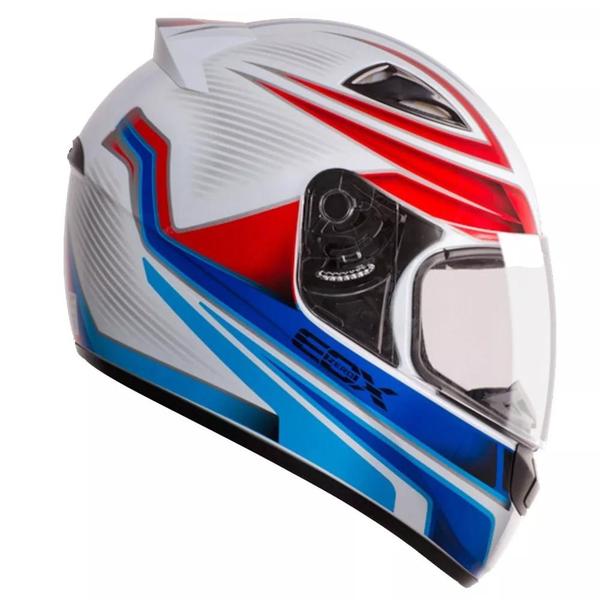 Imagem de Capacete E-zero-x Frost N58 Br Azul Fechado Com Viseira Ebf