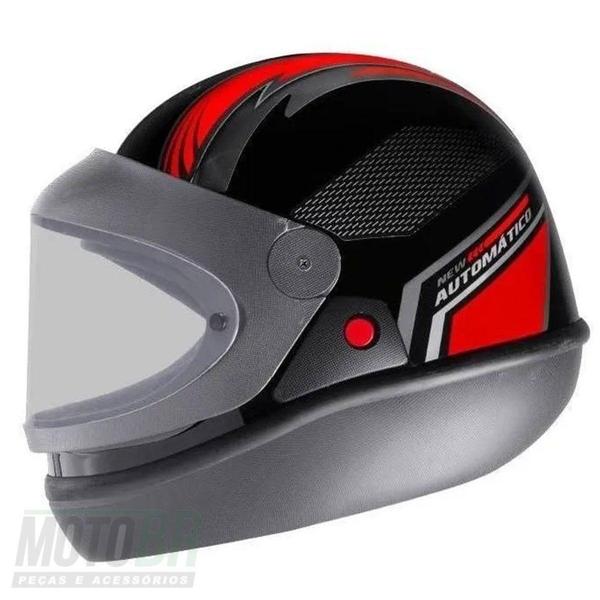 Imagem de Capacete EBF Automatico Bolt Preto Vermelho - EBF Capacetes