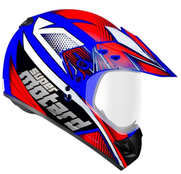 Imagem de Capacete ebf cross c/vis.super motard action azul twiste-56