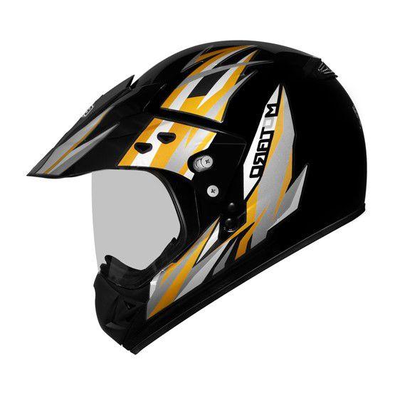 Imagem de Capacete Ebf New Motard Street Preto e Dourado