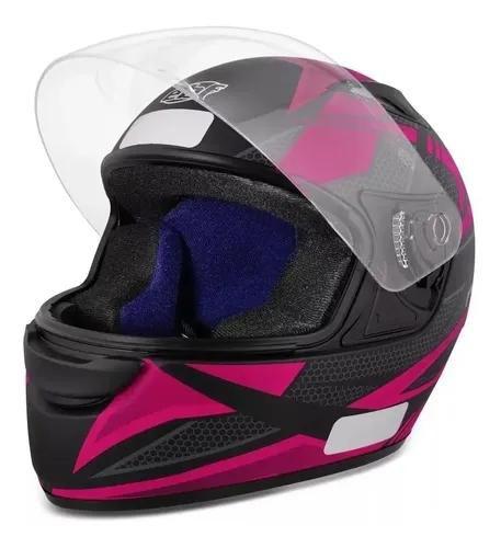 Imagem de Capacete Ebf New Spark Flash Preto e Rosa Fosco