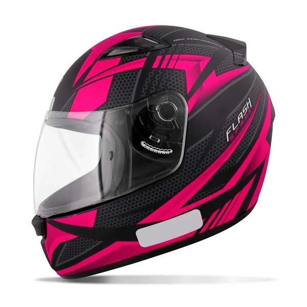 Imagem de Capacete EBF New Spark Flash Preto Fosco Rosa