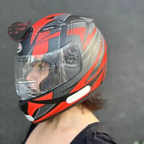 Imagem de Capacete EBF New Spark Flash Preto Fosco Vermelho