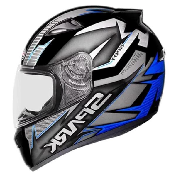 Imagem de Capacete Ebf New Spark Spot Preto e Azul Fosco