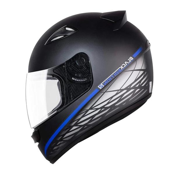 Imagem de Capacete EBF Spark Black Edition 2 Preto Fosco Azul