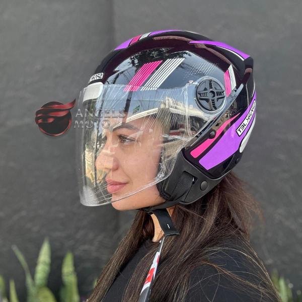 Imagem de Capacete Ebf Spark Jet Sting Preto Lilas