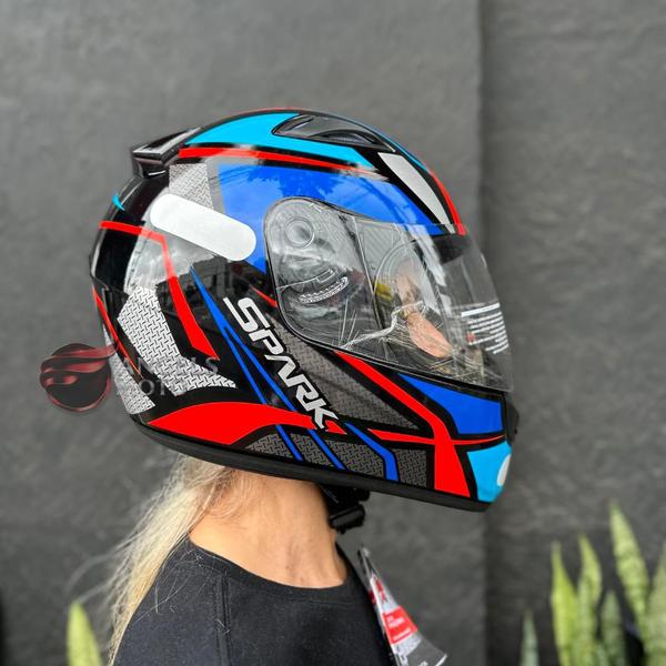 Imagem de Capacete EBF Spark Spider Preto Azul