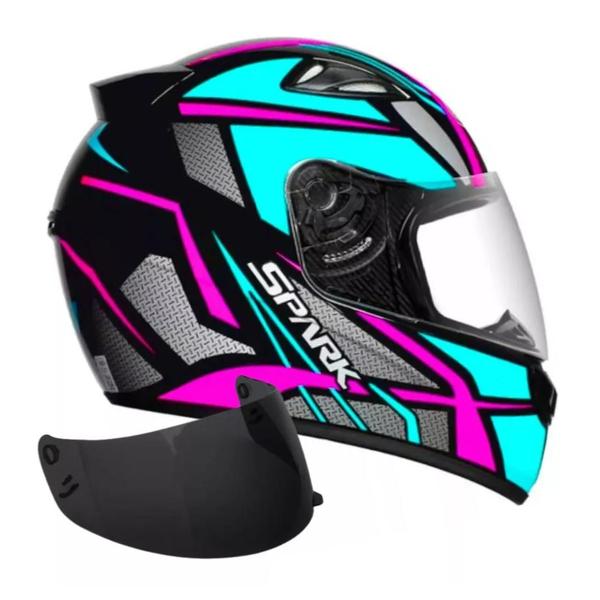 Imagem de Capacete Ebf Spider Tiffany Mais Viseira Fumê 2.2mm