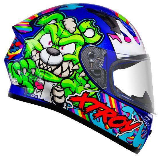 Imagem de Capacete Ebf Xtroy FF 526 Ted Azul e Verde Masculino e Feminino