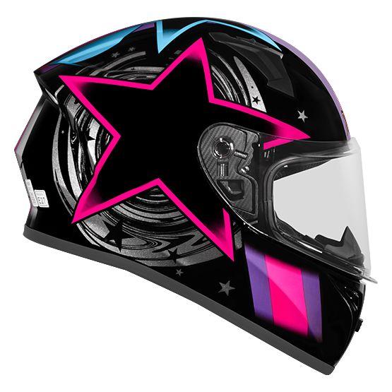 Imagem de Capacete Ebf Xtroy FF526 Cosmic Preto e Rosa