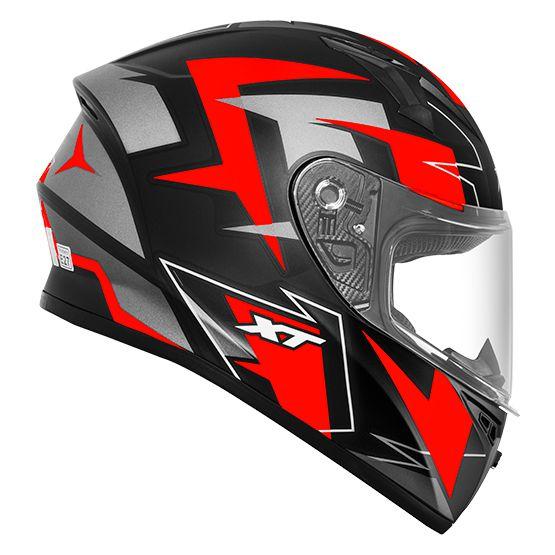 Imagem de Capacete Ebf Xtroy FF526 Crush Preto e Vermelho Fosco