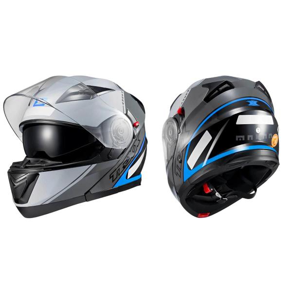 Imagem de Capacete Escamot Gladiator V3 Makan Cinza Azul 58 - Texx