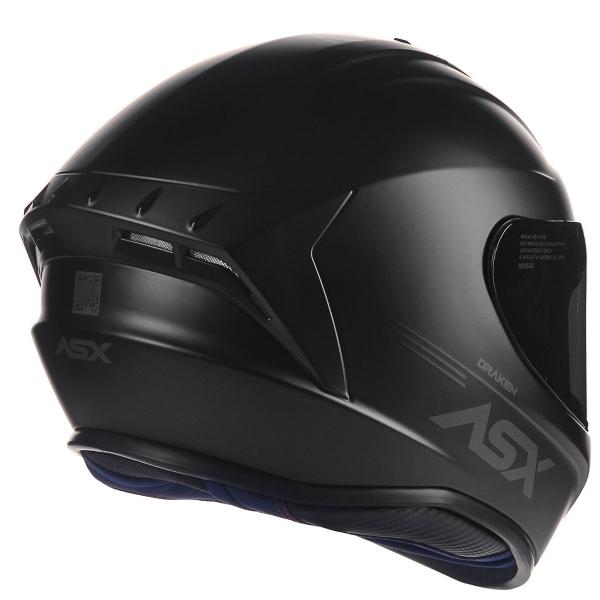 Imagem de Capacete Esportivo Asx Moto Preto Fosco Masculino Feminino