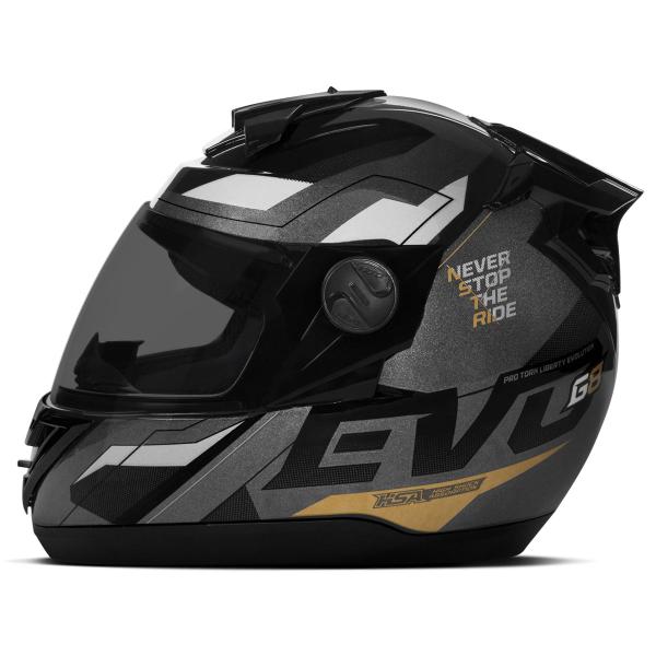 Imagem de Capacete evolution g8 evo brilhante + viseira fumê