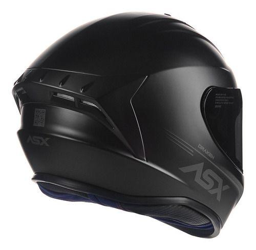 Imagem de  Capacete Fechado Asx Moto Esportivo Draken Preto Fosco