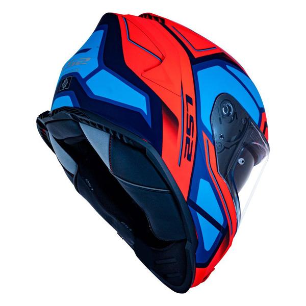 Imagem de Capacete Fechado Azul e Laranja Fosco Storm FF800 Faster LS2