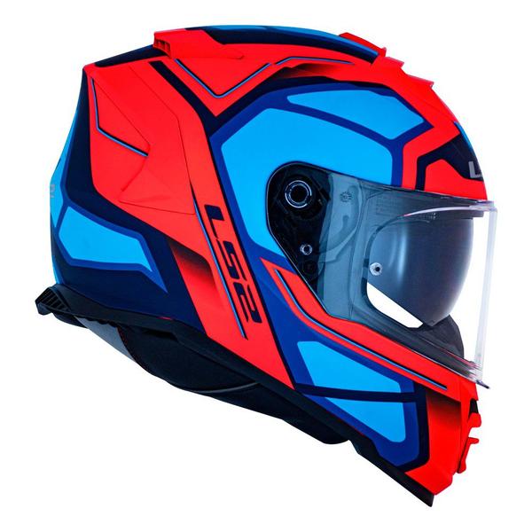 Imagem de Capacete Fechado Azul e Laranja Fosco Storm FF800 Faster LS2