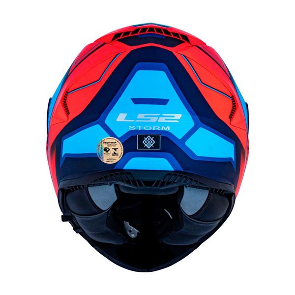 Imagem de Capacete Fechado Azul e Laranja Fosco Storm FF800 Faster LS2