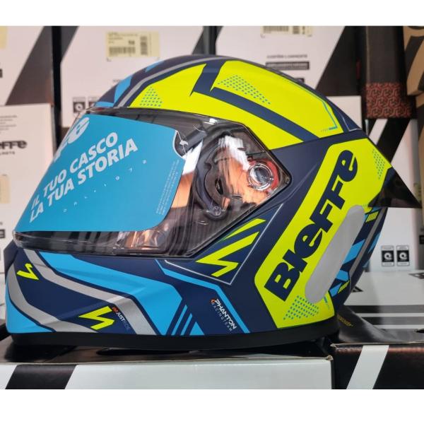 Imagem de Capacete Fechado Bieffe B12 Phanton Azul c/ Amarelo Fosco