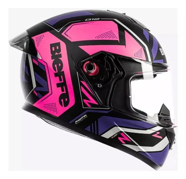 Imagem de Capacete Fechado Bieffe B12 Phanton Preto Pink Fosco Moto