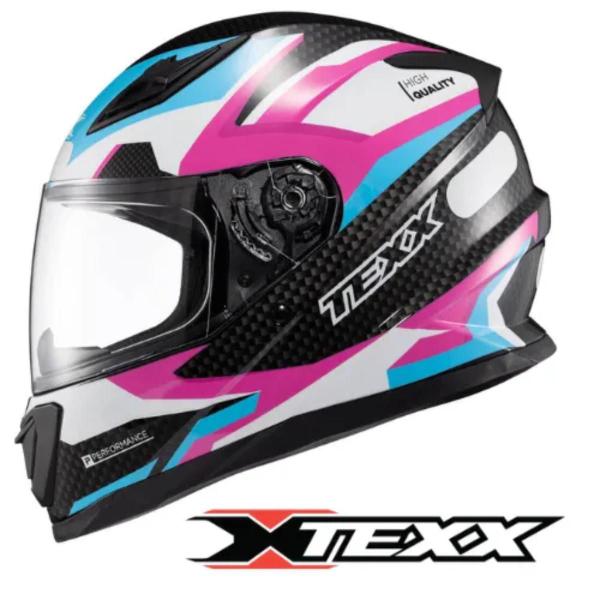 Imagem de Capacete Fechado Hawk Ride Azul Rosa Branco Preto 60 (1765760) - Texx