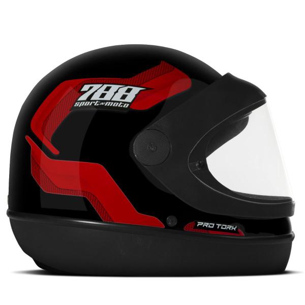 Imagem de Capacete Fechado Integral Barato Feminino Masculino Protork Sport Moto 788