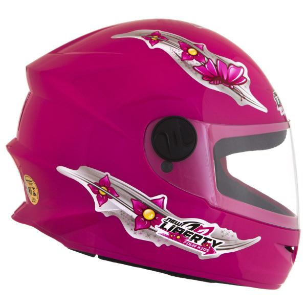 Imagem de Capacete Fechado Integral Infantil Feminino New 4 Kids Girls Meninas Seguro Confortável 54 Pro Tork