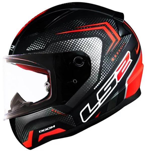 Imagem de Capacete Fechado Ls2 Ff353 Rapid Doom Preto Fosco/Vermelho