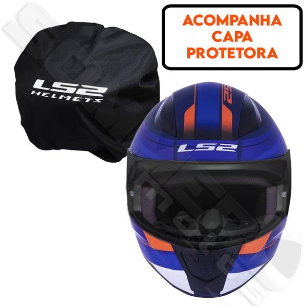 Imagem de Capacete Fechado Ls2 Ff353 Slide Azul Fosco/ Vermelho 56