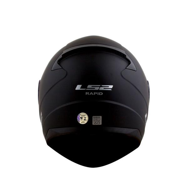 Imagem de Capacete Fechado Preto Fosco Rapid FF353 Monocolor LS2