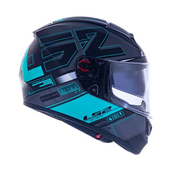 Imagem de Capacete Fechado Preto Fosco Verde Vector Evo Frequency LS2