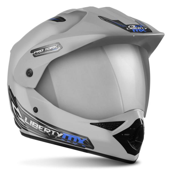 Imagem de Capacete Fechado Pro Tork Liberty Mx Pro Vision Vis. Cromada