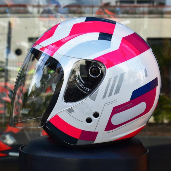 Imagem de Capacete Feminino Aberto Bieffe Allegro Reverse Rosa Oculos