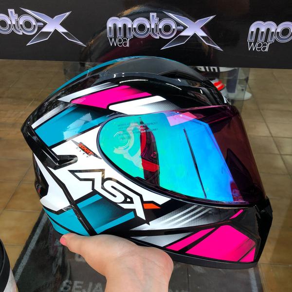 Imagem de Capacete Feminino Asx City Start Rosa Esportivo Fechado Moto