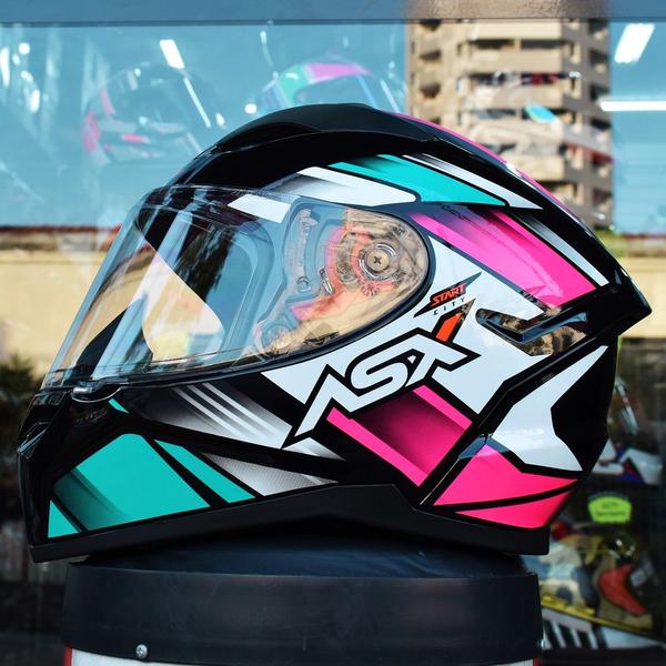 Imagem de Capacete Feminino Asx City Start Rosa Esportivo Fechado Moto