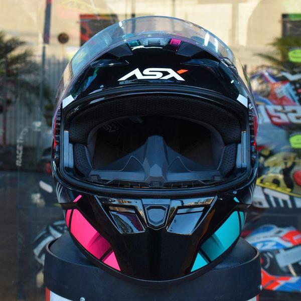 Imagem de Capacete Feminino Asx City Start Rosa Esportivo Fechado Moto