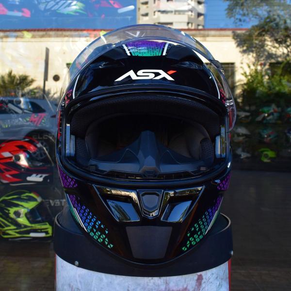 Imagem de Capacete Feminino Asx City Storm Roxo Moto + Viseira Fume