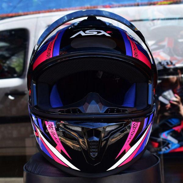 Imagem de Capacete Feminino Asx Vector Rosa Esportivo + Viseira Fume