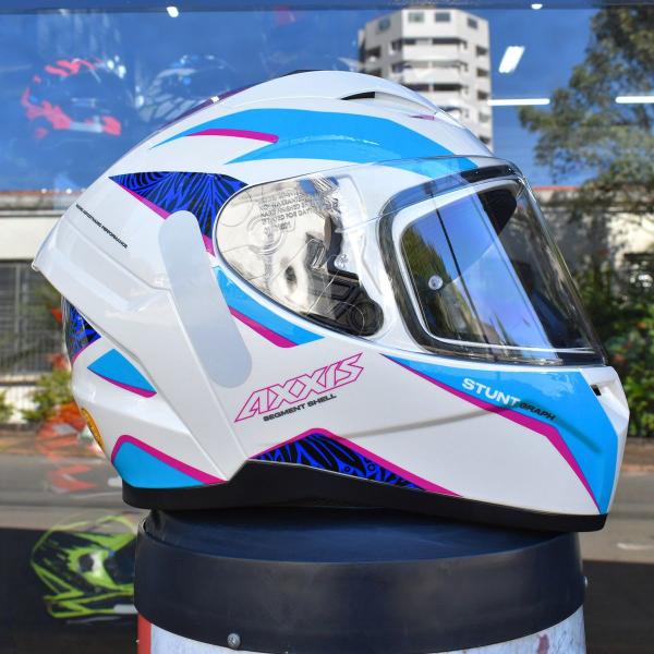 Imagem de Capacete Feminino Axxis Segment Stunt Rosa Moto Fechado