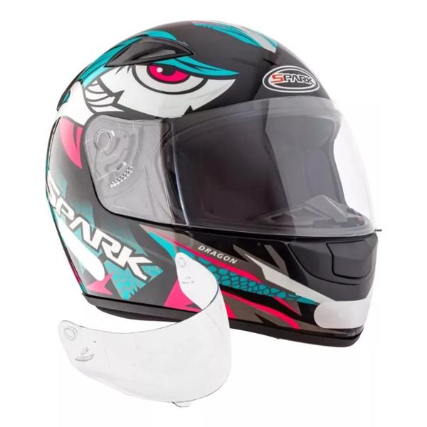 Imagem de Capacete Feminino Ebf Spark Dragon Mais Viseira Cristal