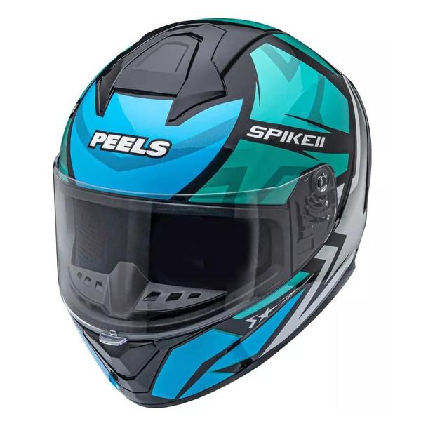 Imagem de Capacete Feminino Fechado Peels Spike Il 1st Verde Agua Kit 2 Unidades