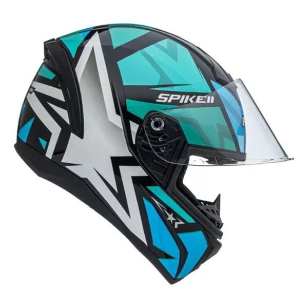 Imagem de Capacete Feminino Fechado Peels Spike Il 1st Verde Agua Kit 2 Unidades