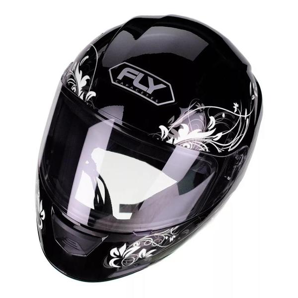 Imagem de Capacete Feminino Fly F9 Lyrical Preto Branco