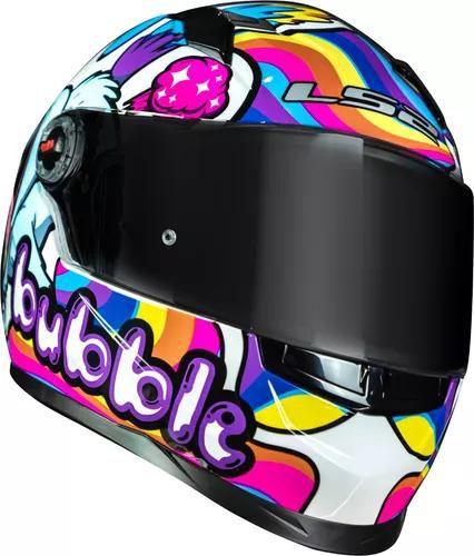 Imagem de Capacete Feminino Ls2 Ff358 Bubble Rosa Unicórnio Maluco