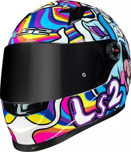 Imagem de Capacete Feminino Ls2 Ff358 Bubble Rosa Unicórnio Maluco