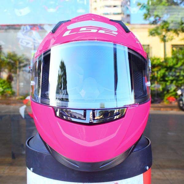 Imagem de Capacete Feminino Ls2 ff358 Rosa Brilho Moto Fechado Pink