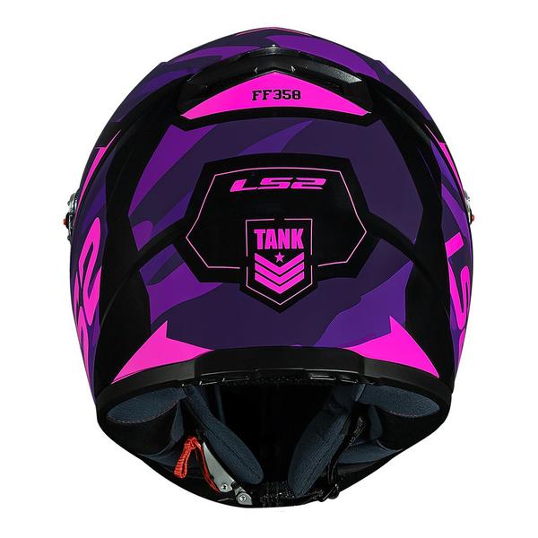 Imagem de Capacete Feminino LS2 FF358 Tank Roxo Rosa Brilhante Fechado