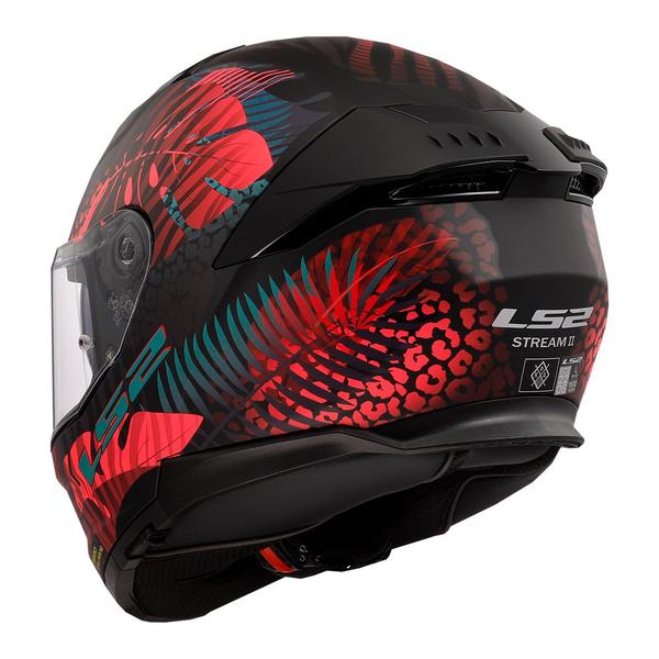 Imagem de Capacete Feminino LS2 Stream 2 FF808 Jungle Preto Rosa e Azul Fosco